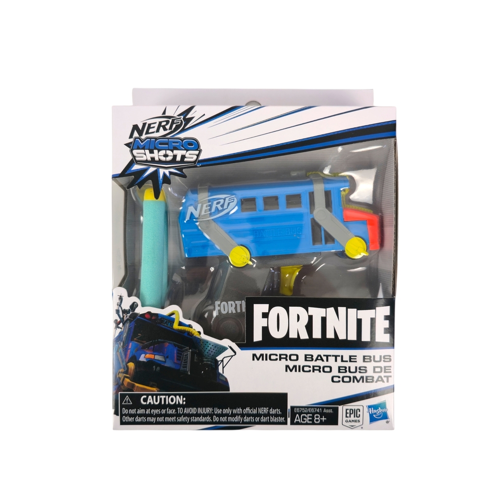 Nerf MicroShots Fortnite Battle Bus Dart-Firing Toy Blaster and 2 Elite Darts